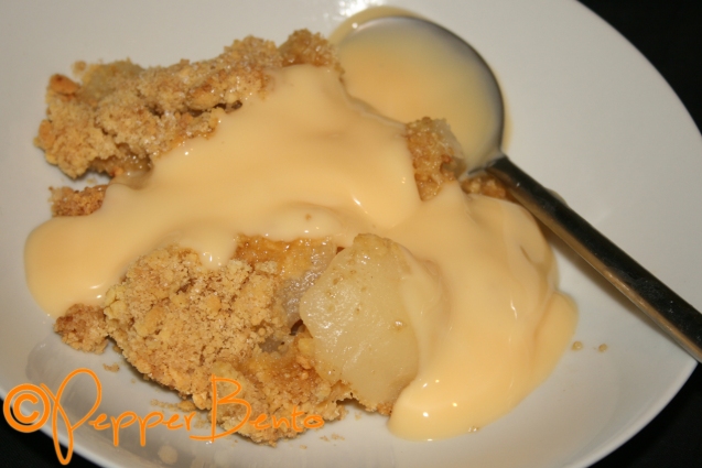 The Hubby's Quick &amp; Easy Pear Crumble with Custard